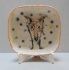 Plato de ceramica mascota con relieve