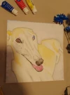 Retrato mascota acuarelas sobre papel