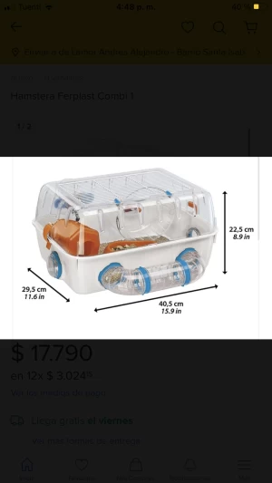 Hamstera importada italiana Ferplast Completa